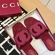 Gucci Interlocking G Slide Sandal in Rosso Ancora Red GG Canvas - 2
