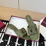 Gucci Interlocking G Slide Sandal in Green GG Canvas - 6