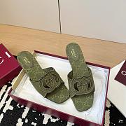 Gucci Interlocking G Slide Sandal in Green GG Canvas - 3