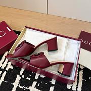 Gucci Interlocking G Slide Sandal in Red Leather 5.5cm - 2