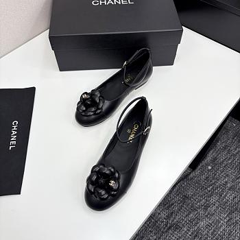 Chanel Ballet Flats Lamskin Calfskin Black