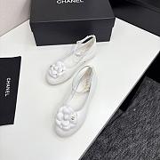 Chanel Ballet Flats Lamskin Calfskin White - 1