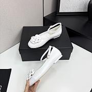 Chanel Ballet Flats Lamskin Calfskin White - 6