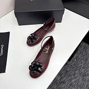 Chanel Ballet Flats Lamskin Calfskin Burgundy - 1