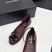 Chanel Ballet Flats Lamskin Calfskin Burgundy - 5