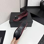 Chanel Ballet Flats Lamskin Calfskin Burgundy - 4