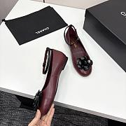Chanel Ballet Flats Lamskin Calfskin Burgundy - 3