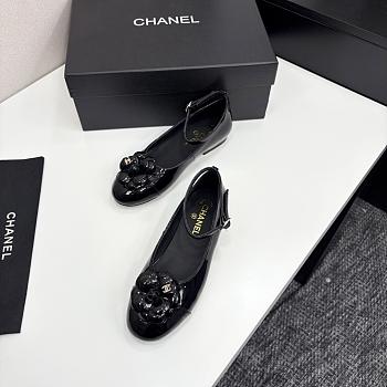Chanel Ballet Flats Patent Calfskin Black