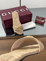 Gucci Slide Sandal With Doube G In Beige Leather - 6