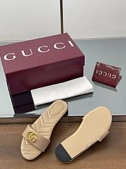Gucci Slide Sandal With Doube G In Beige Leather - 2