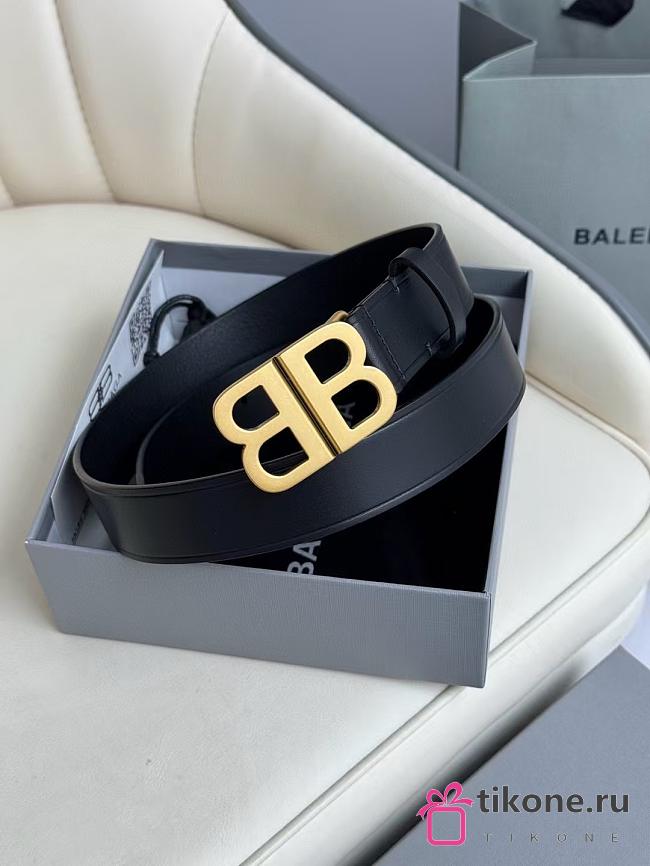 Balenciaga Monaco Belt Black Gold 3cm - 1