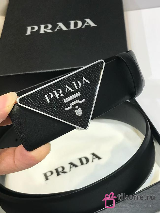 Prada Saffiano Belt Buckle Black 3.5cm - 1