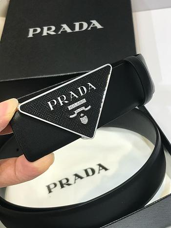 Prada Saffiano Belt Buckle Black 3.5cm
