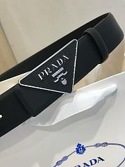 Prada Saffiano Belt Buckle Black 3.5cm - 6