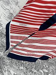 Gucci Silk Twill Printed Knot Hem Top In Red And Blue - 4