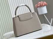 LV Capucines MM Cuir Taurillon Galet Gray M42253 - 31.5x20x11cm - 3