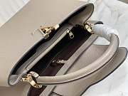 LV Capucines MM Cuir Taurillon Galet Gray M42253 - 31.5x20x11cm - 2