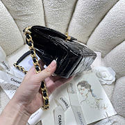Chanel Patent Quilted Top Handle Mini Flap Black - 18x14x7cm  - 6
