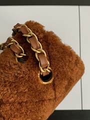 Chanel Flap Bag Shearling Lambskin & Gold-Tone Metal Brown - 16×23.5×7.5cm - 2