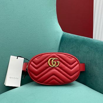 Gucci Quilted GG Marmont Waist Belt Bag Red - 18x11x5cm