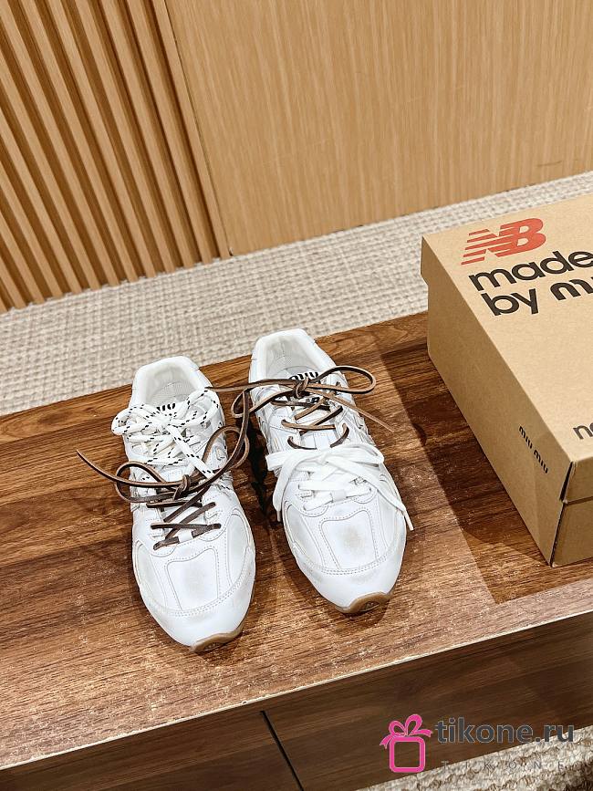 New Balance X Miu Miu 530 Sl Leather Sneakers White  - 1
