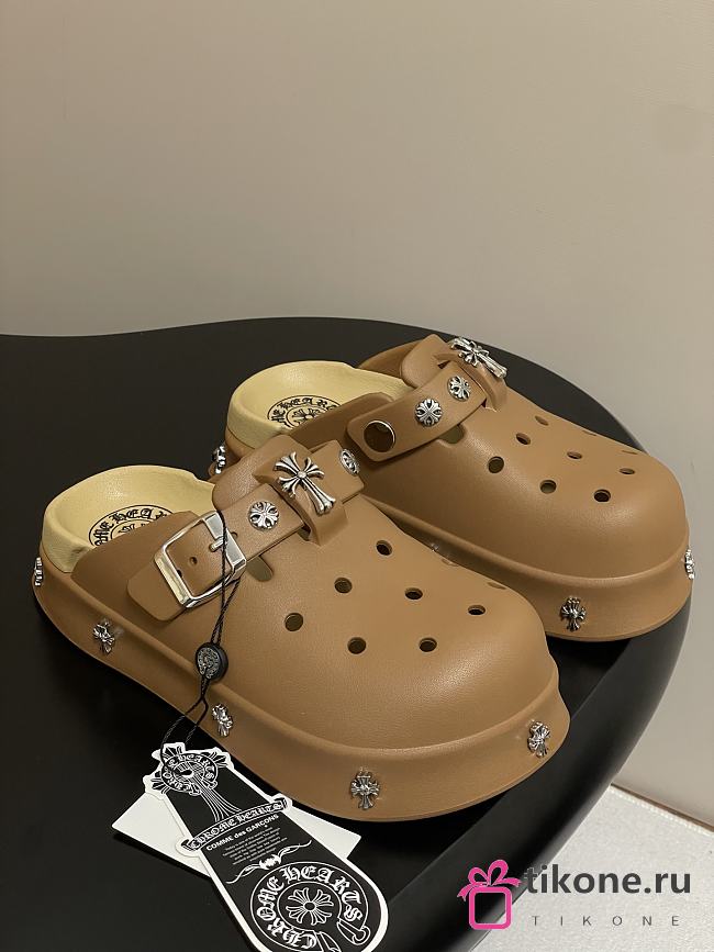 Chrome Hearts Toga Studded Leather Loafers Brown - 1