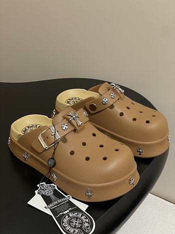 Chrome Hearts Toga Studded Leather Loafers Brown