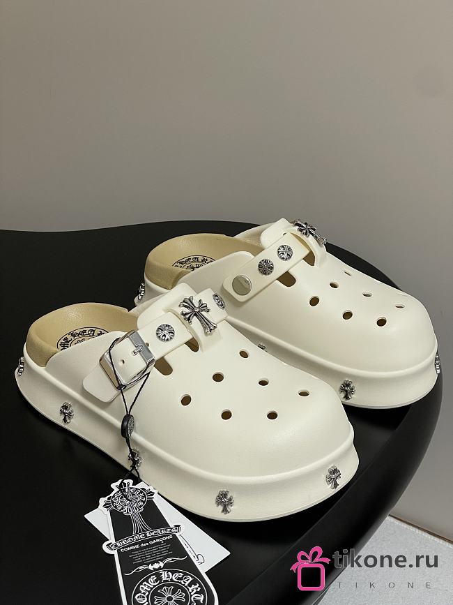 Chrome Hearts Toga Studded Leather Loafers White - 1