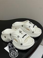 Chrome Hearts Studded Clog Rubber Mules White - 1