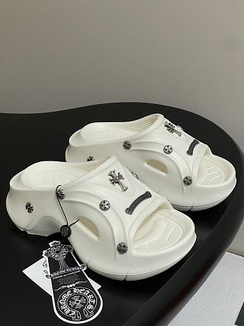 Chrome Hearts Studded Clog Rubber Mules White