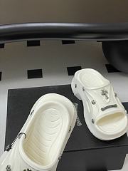 Chrome Hearts Studded Clog Rubber Mules White - 5