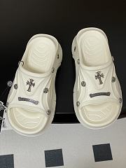 Chrome Hearts Studded Clog Rubber Mules White - 3