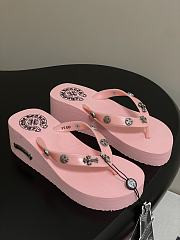 Chromehearts Studded Flip-Flops Light Pink - 1