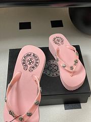 Chromehearts Studded Flip-Flops Light Pink - 2