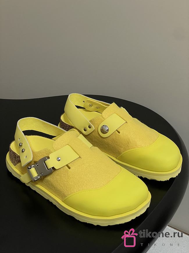 Dior x Birkenstock Tokio Mule Felted Wool Nubuck Calfskin Yellow - 1