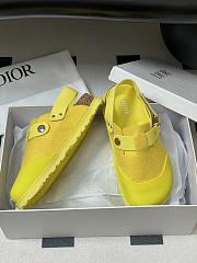Dior x Birkenstock Tokio Mule Felted Wool Nubuck Calfskin Yellow - 3