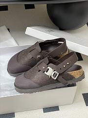 Dior x Birkenstock Tokio Mule Felted Wool Nubuck Calfskin Chocolate - 4