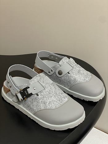 Dior x Birkenstock Tokio Mule Felted Wool Nubuck Calfskin Gray