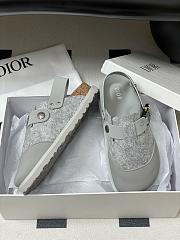 Dior x Birkenstock Tokio Mule Felted Wool Nubuck Calfskin Gray - 6
