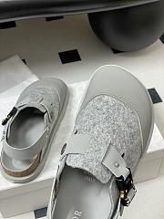 Dior x Birkenstock Tokio Mule Felted Wool Nubuck Calfskin Gray - 5