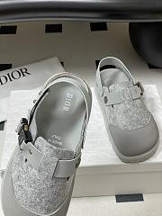 Dior x Birkenstock Tokio Mule Felted Wool Nubuck Calfskin Gray - 4