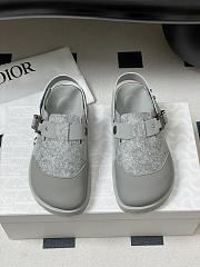 Dior x Birkenstock Tokio Mule Felted Wool Nubuck Calfskin Gray - 2