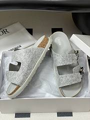 Dior x Birkenstock Milano Wool Slingback Sandals Grey  - 2