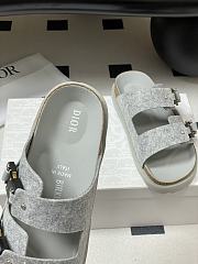 Dior x Birkenstock Milano Wool Slingback Sandals Grey  - 3