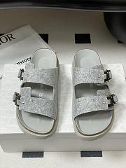 Dior x Birkenstock Milano Wool Slingback Sandals Grey  - 5
