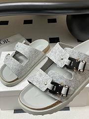 Dior x Birkenstock Milano Wool Slingback Sandals Grey  - 6