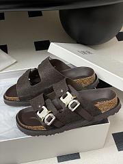 Dior x Birkenstock Milano Wool Slingback Sandals Chocolate - 3