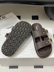 Dior x Birkenstock Milano Wool Slingback Sandals Chocolate - 6