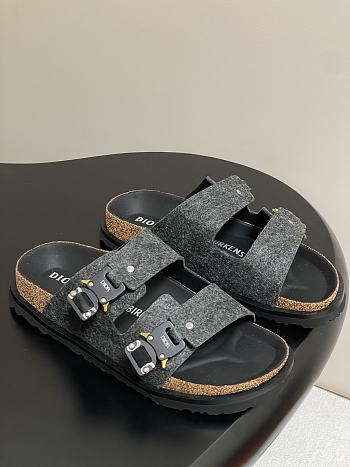 Dior x Birkenstock Milano Wool Slingback Sandals Black