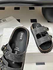 Dior x Birkenstock Milano Wool Slingback Sandals Black - 2